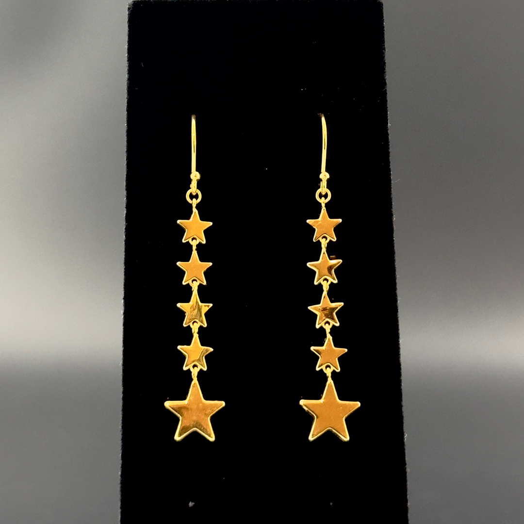 Ophelia's Falling Star Earrings - Precious Metal Plated Sterling